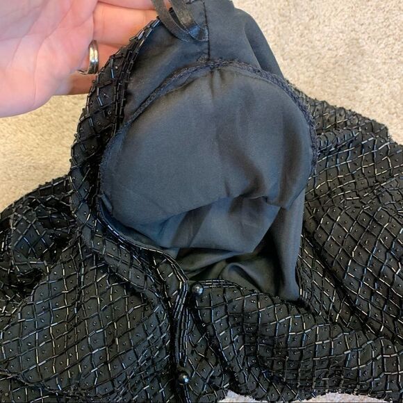 Vintage black long sleeve beaded jacket size large - Picture 5 of 13